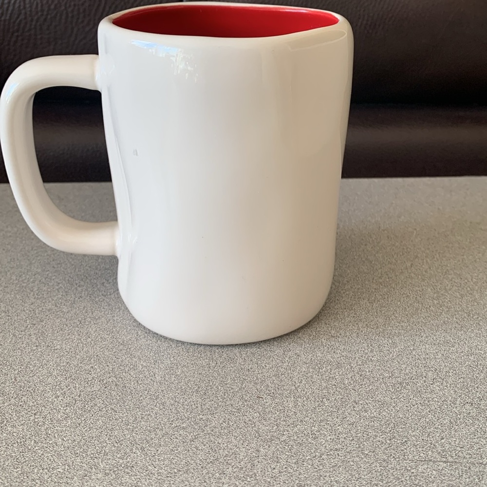 Rae Dunn WOOF Ivory and red glossy mug Artisan Collection by Magenta EUC - Picture 3 of 5
